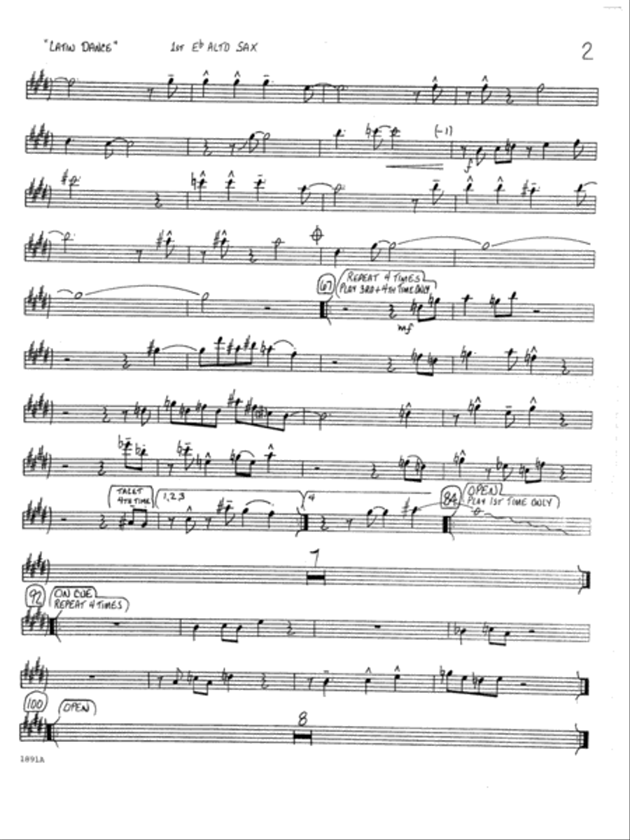 Latin Dance - 1st Eb Alto Saxophone Alto Saxophone scores gallery preview page 2