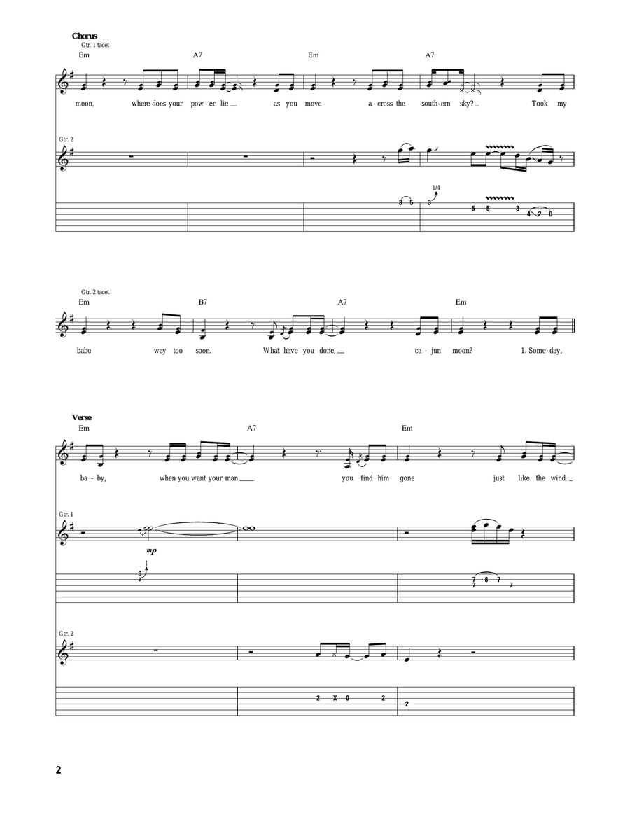 Cajun Moon Cajun Moon Acoustic Guitar scores gallery preview page 2