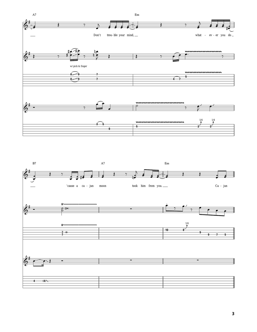 Cajun Moon Cajun Moon Acoustic Guitar scores gallery preview page 3