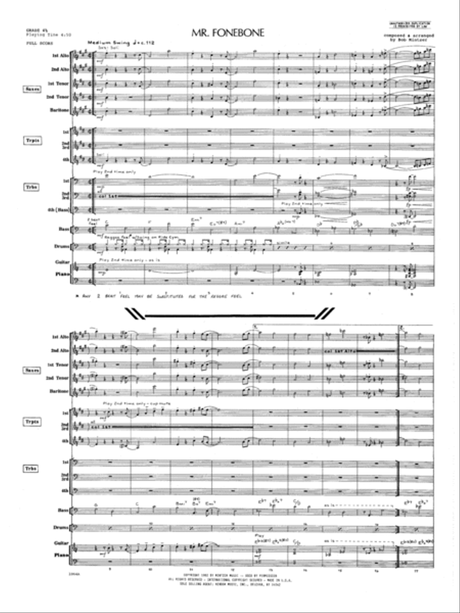 Mr. Fonebone - Full Score Jazz Ensemble scores gallery preview page 2