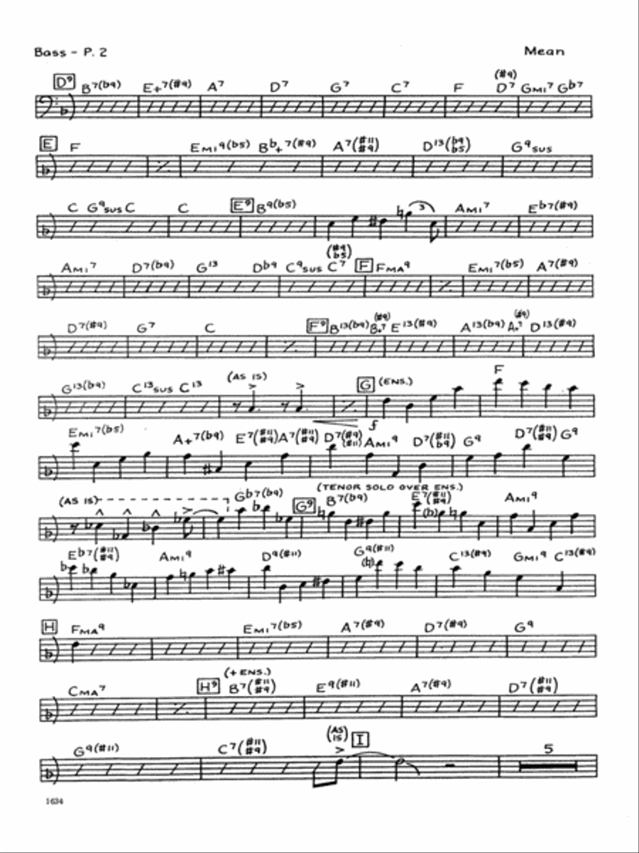 Mean What You Say - Bass Jazz Ensemble scores gallery preview page 2