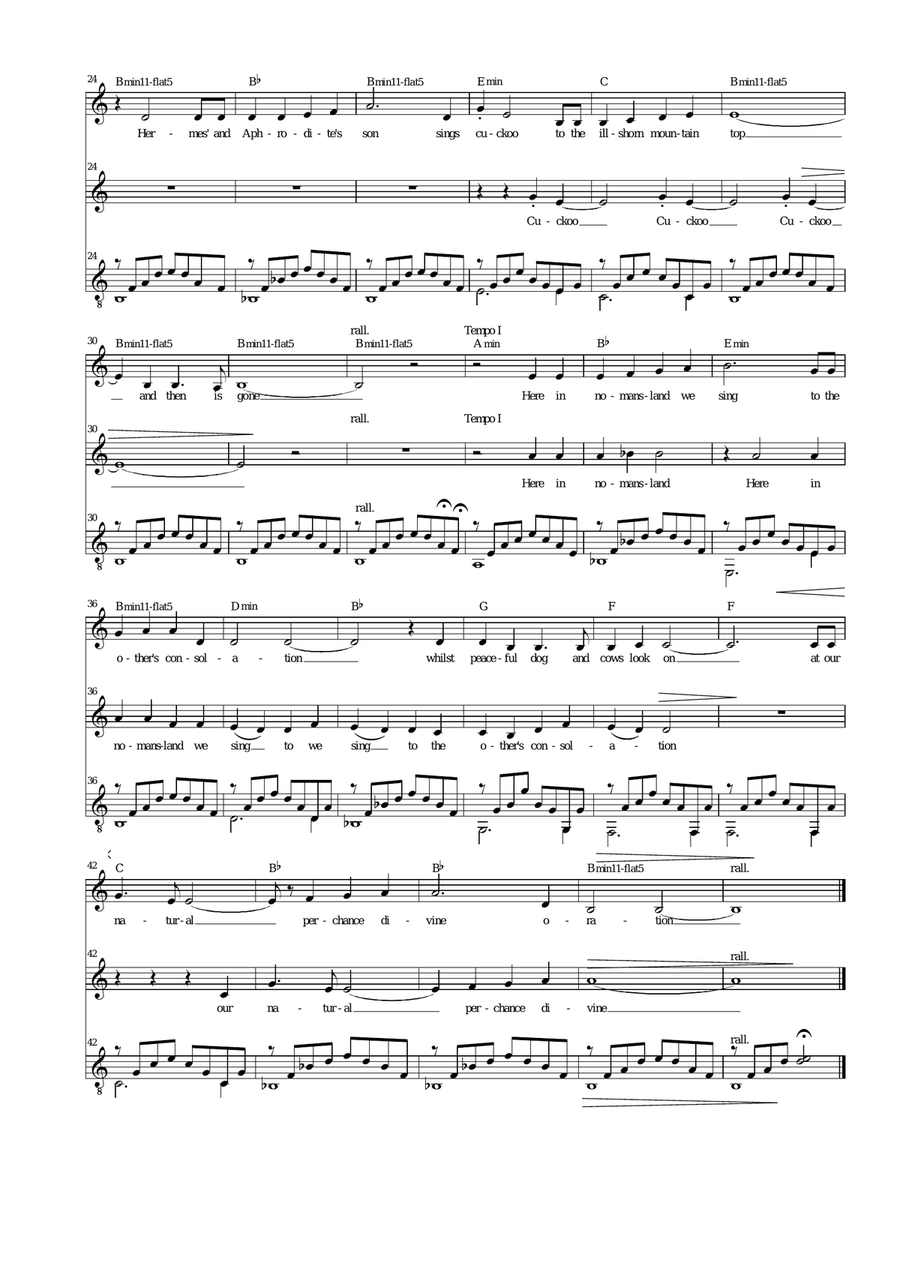 Here in Nomansland - alto voice and classical guitar Small Ensemble scores gallery preview page 2
