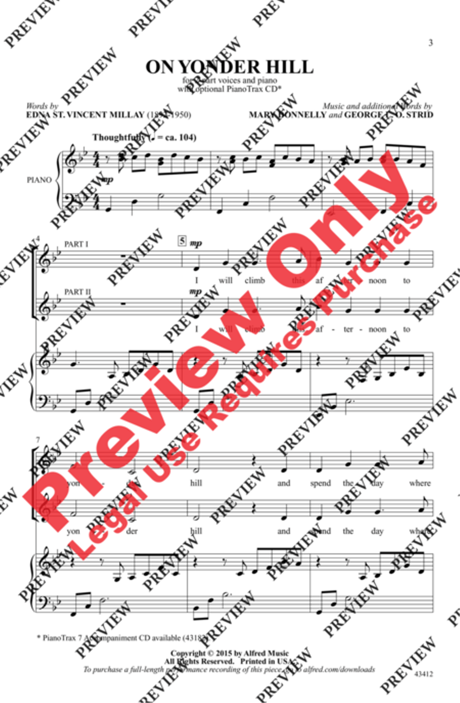 On Yonder Hill On Yonder Hill 2-Part scores gallery preview page 2