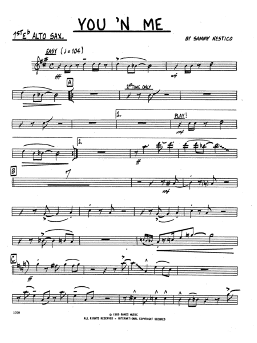 You 'N Me - 1st Eb Alto Saxophone Alto Saxophone scores gallery preview page 1