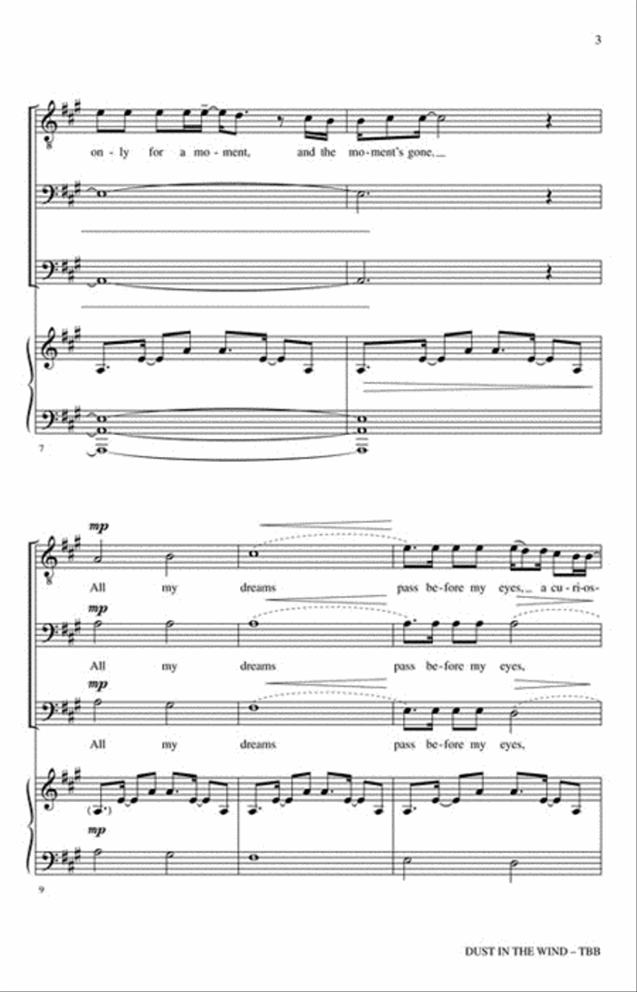Dust in the Wind Dust in the Wind 3-Part scores gallery preview page 3