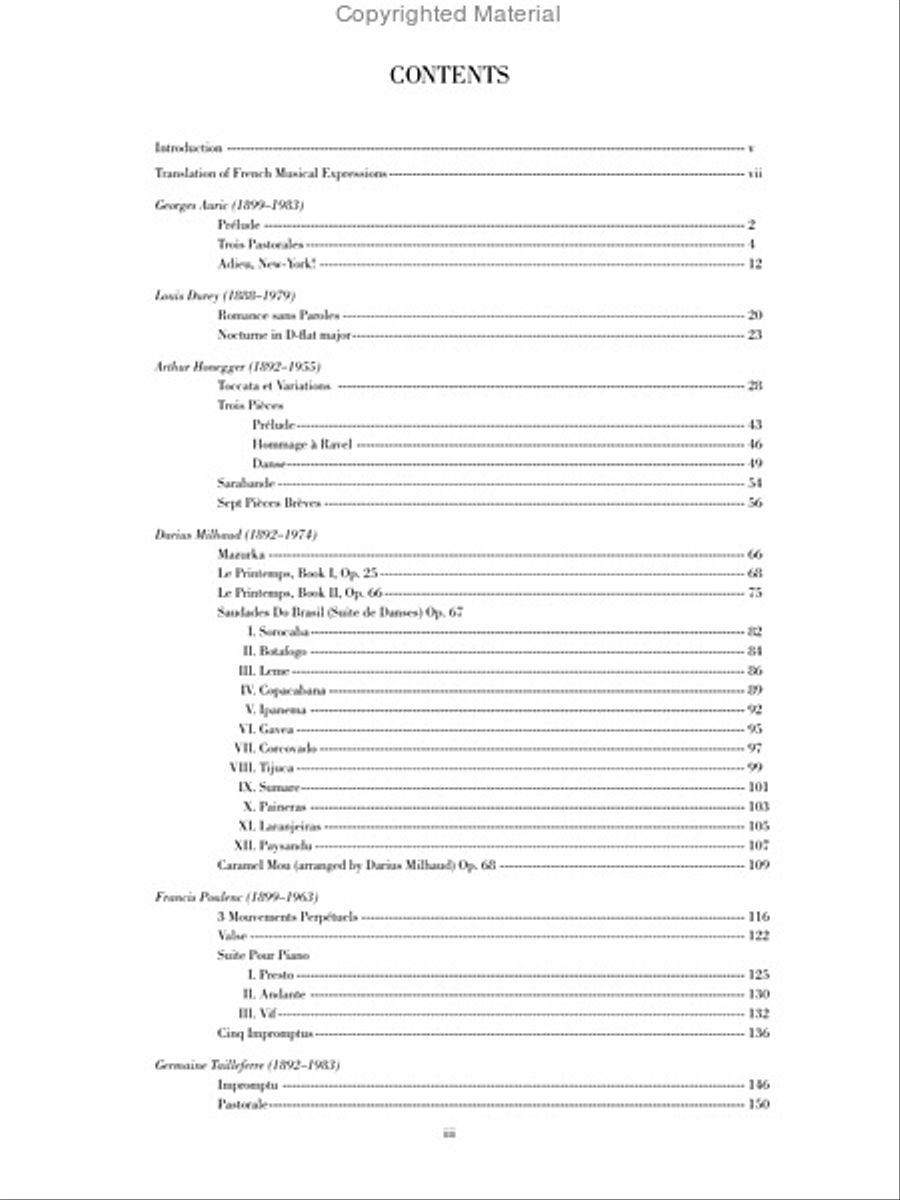Caramel Mou and Other Great Piano Works of Les Six -- Pieces by Auric, Durey, Honegger, Milhaud, Poulenc and Tailleferre Piano Solo scores gallery preview page 2