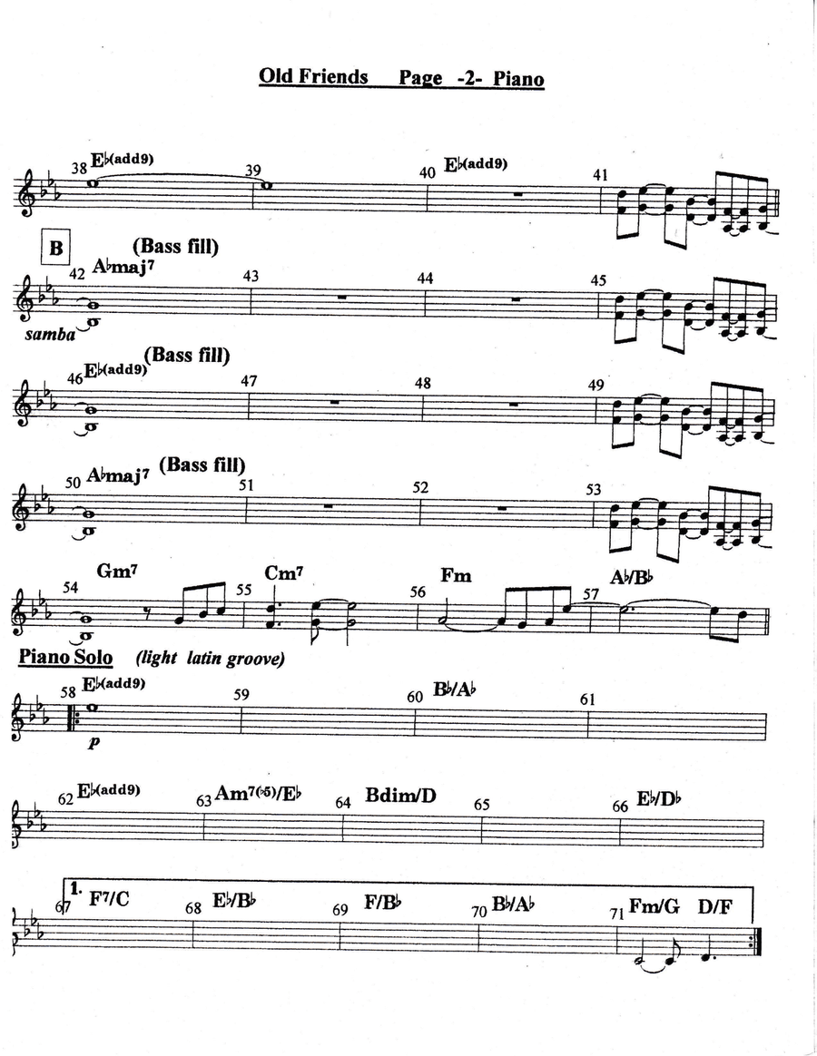 Old Friends - Lead Sheet Piano scores gallery preview page 2
