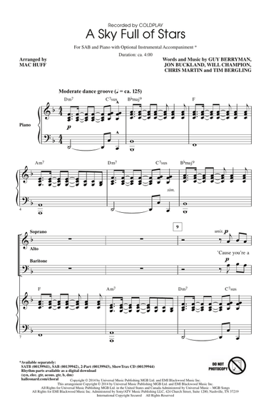 A Sky Full Of Stars (arr. Mac Huff)