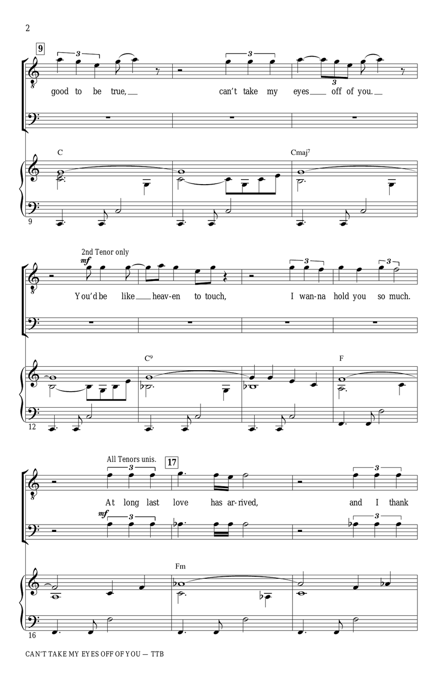 Can't Take My Eyes Off Of You (from Jersey Boys) (arr. Ed Lojeski) TTBB scores gallery preview page 2