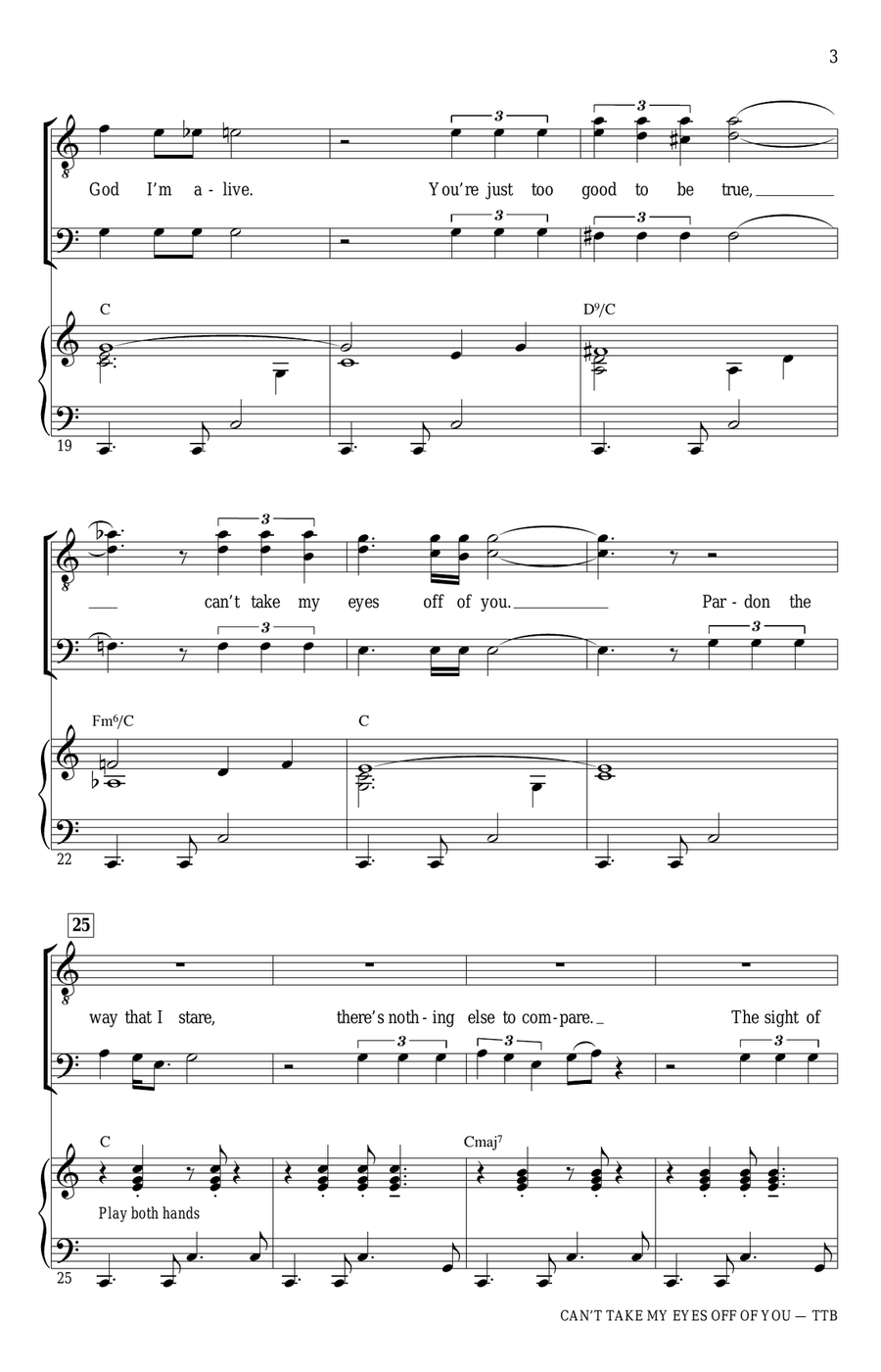 Can't Take My Eyes Off Of You (from Jersey Boys) (arr. Ed Lojeski) TTBB scores gallery preview page 3