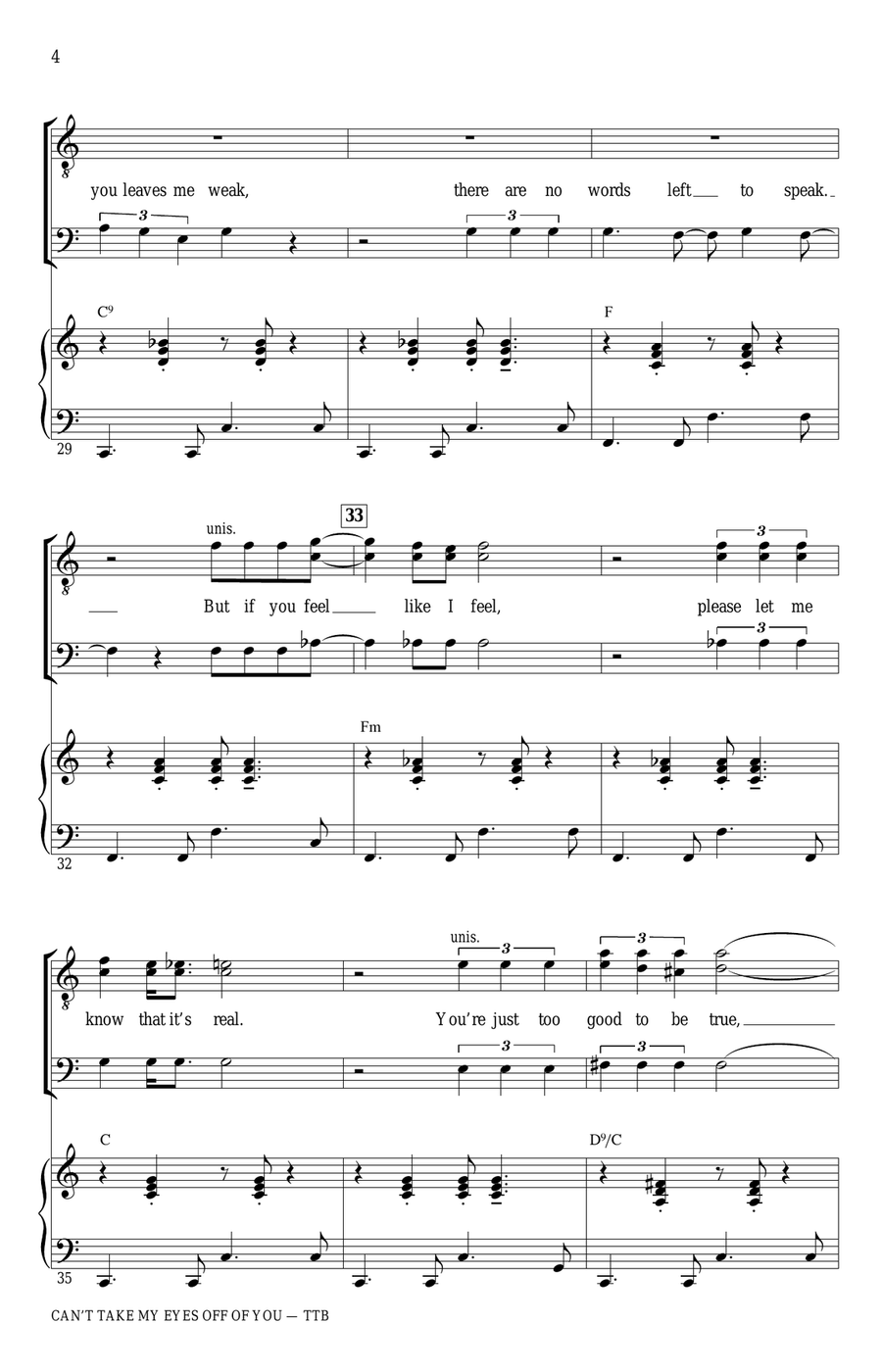 Can't Take My Eyes Off Of You (from Jersey Boys) (arr. Ed Lojeski) TTBB scores gallery preview page 4