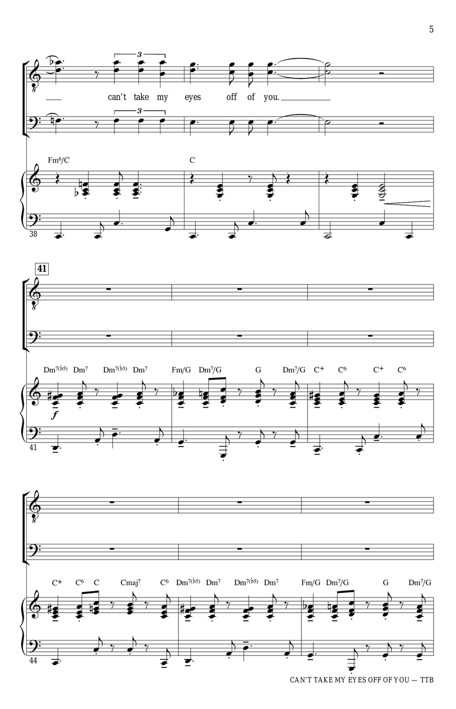 Can't Take My Eyes Off Of You (from Jersey Boys) (arr. Ed Lojeski) TTBB scores gallery preview page 5