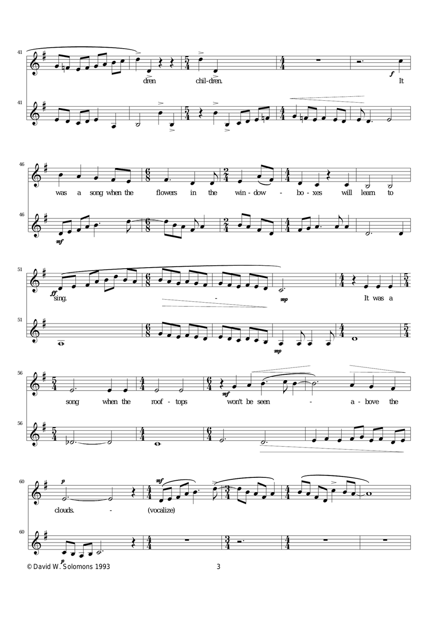 Rooftops for 2 altos Rooftops for 2 altos Vocal Duet scores gallery preview page 3
