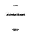 Lullaby for Elizabeth (2015) for solo piano