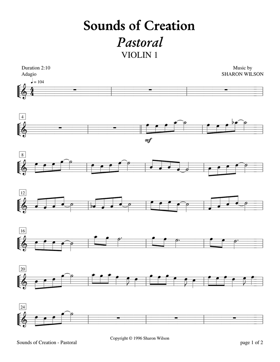 Sounds of Creation: Pastoral (Violin Duet with Piano Accompaniment) Flute scores gallery preview page 2