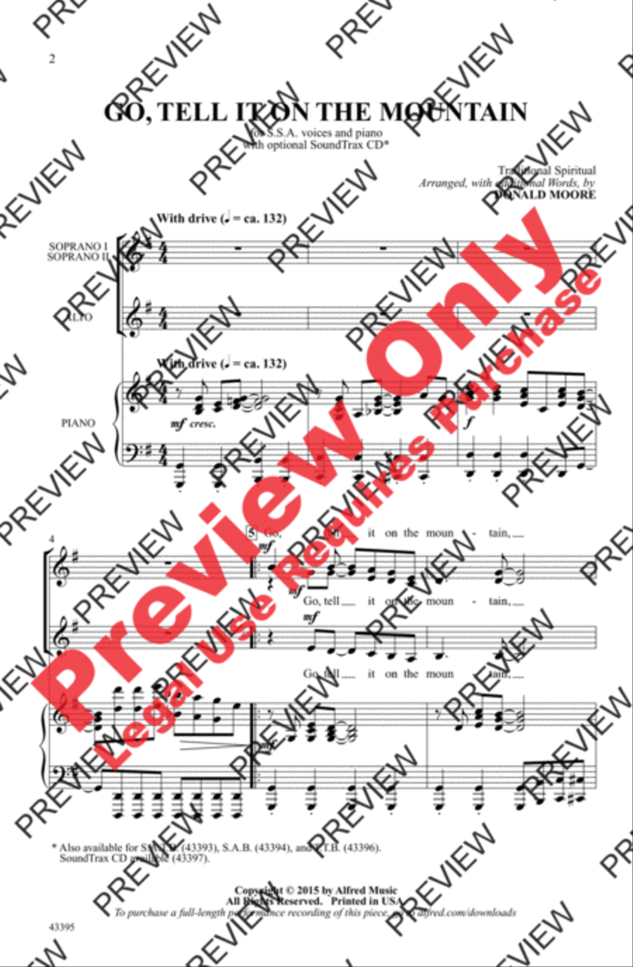 Go, Tell It on the Mountain Women's Choir scores gallery preview page 2