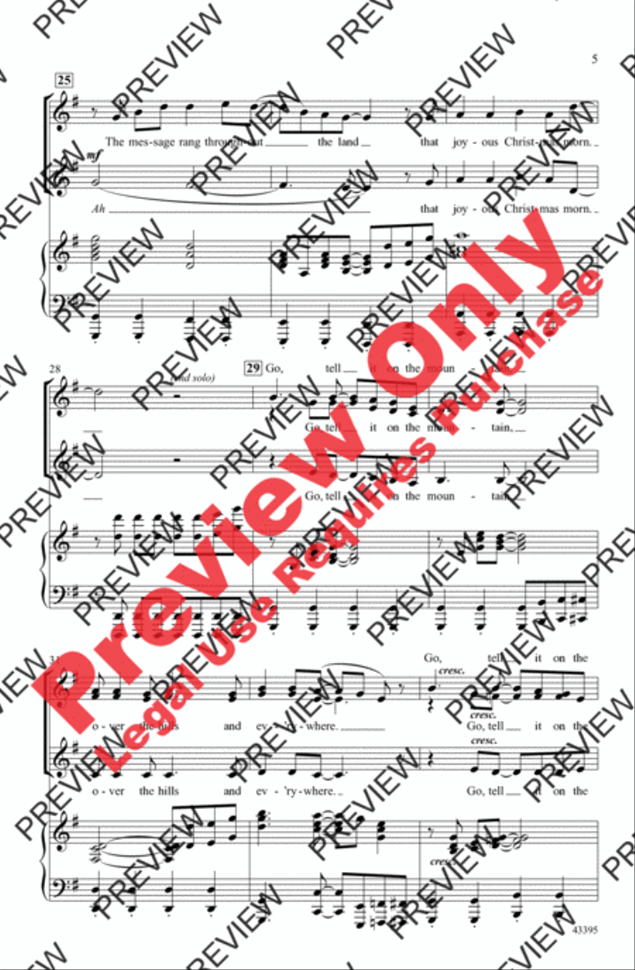 Go, Tell It on the Mountain Women's Choir scores gallery preview page 5