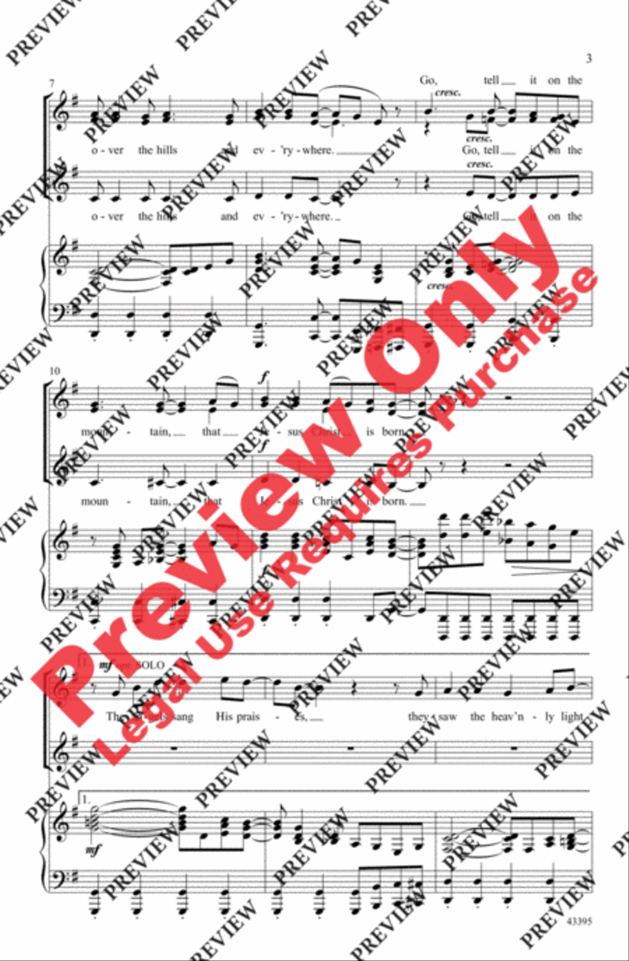 Go, Tell It on the Mountain Women's Choir scores gallery preview page 9