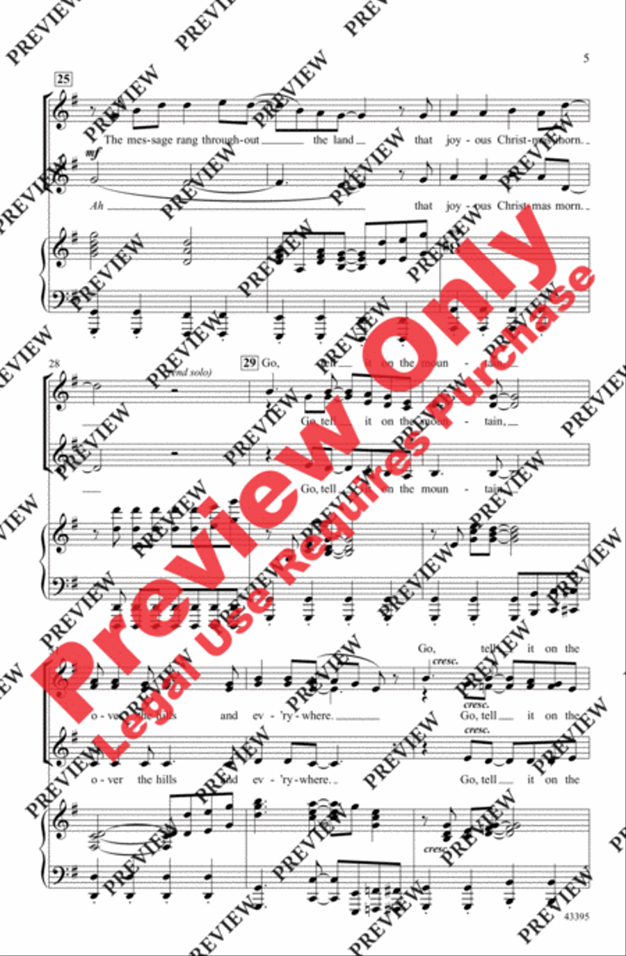 Go, Tell It on the Mountain Women's Choir scores gallery preview page 11