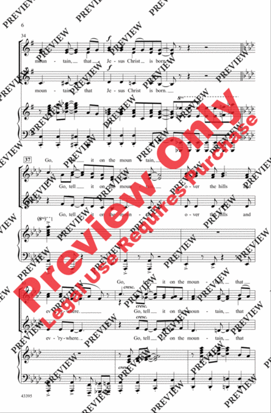 Go, Tell It on the Mountain Women's Choir scores gallery preview page 12
