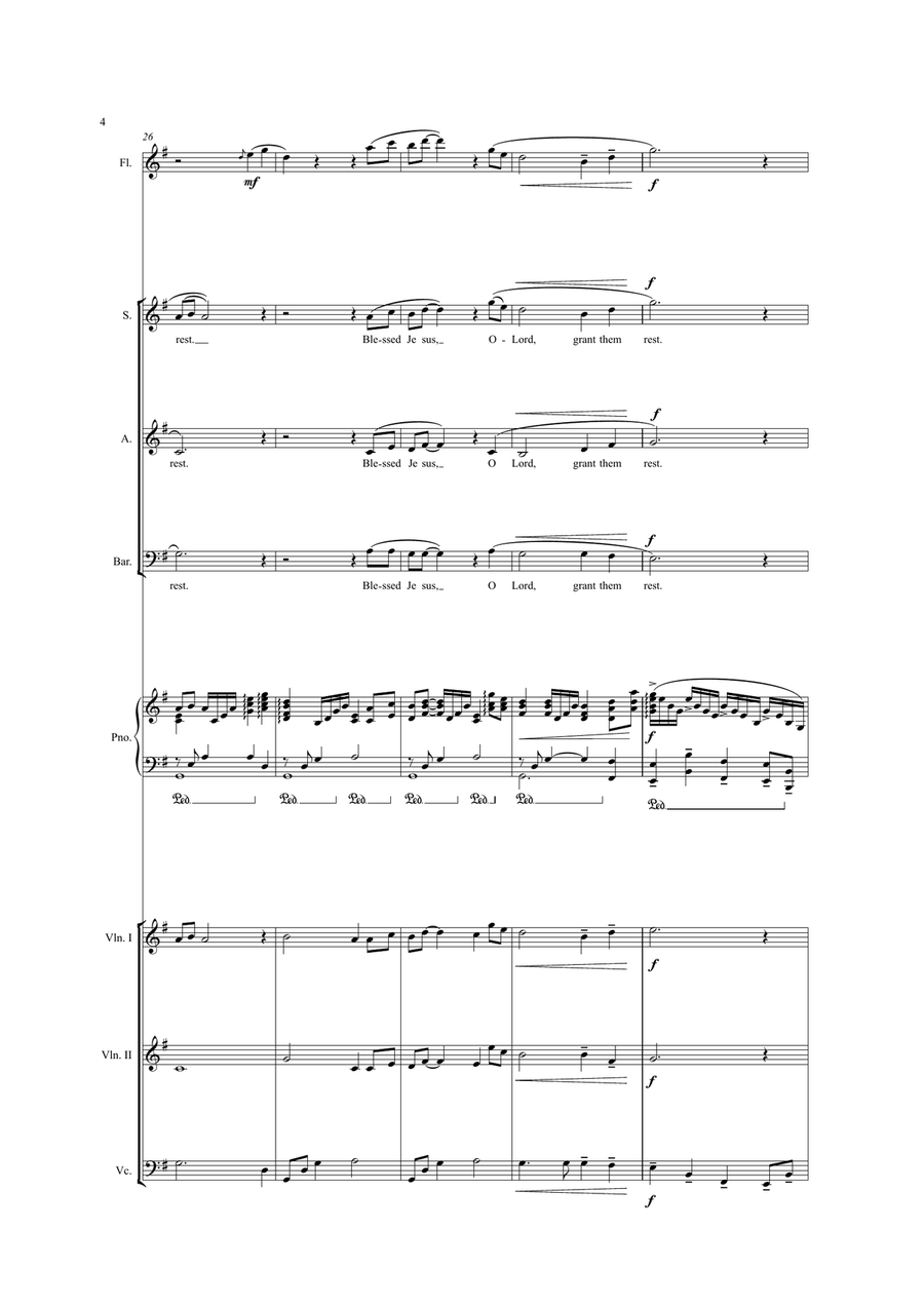 Pie Jesu (SAB Choir & Ensemble) 3-Part scores gallery preview page 5