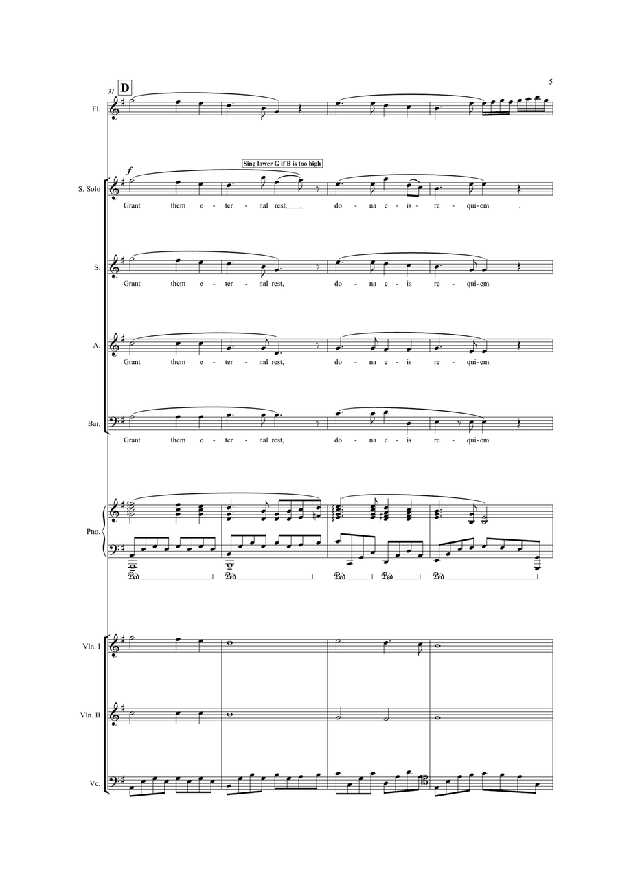 Pie Jesu (SAB Choir & Ensemble) 3-Part scores gallery preview page 6