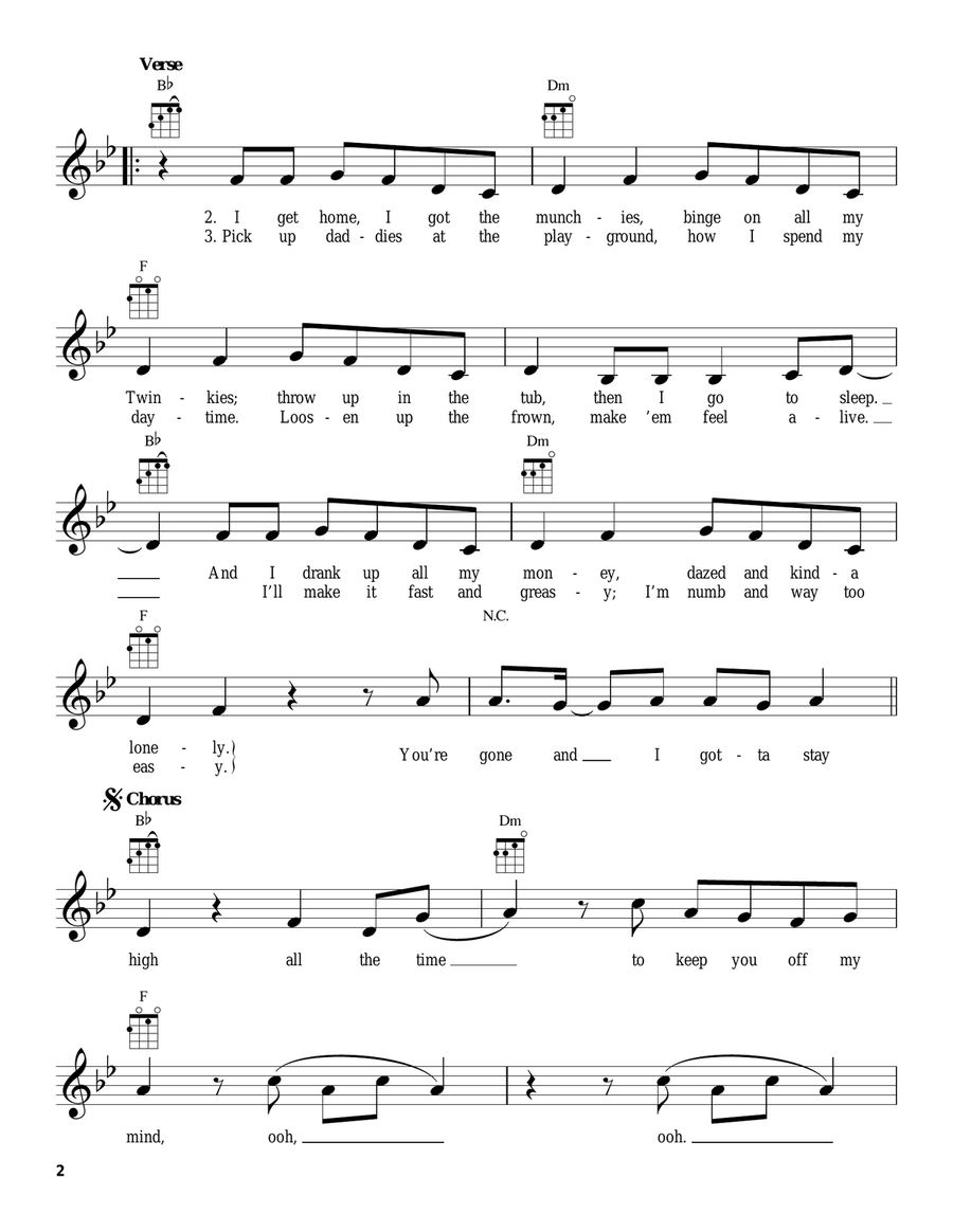 Habits (Stay High) Habits (Stay High) Ukulele scores gallery preview page 2
