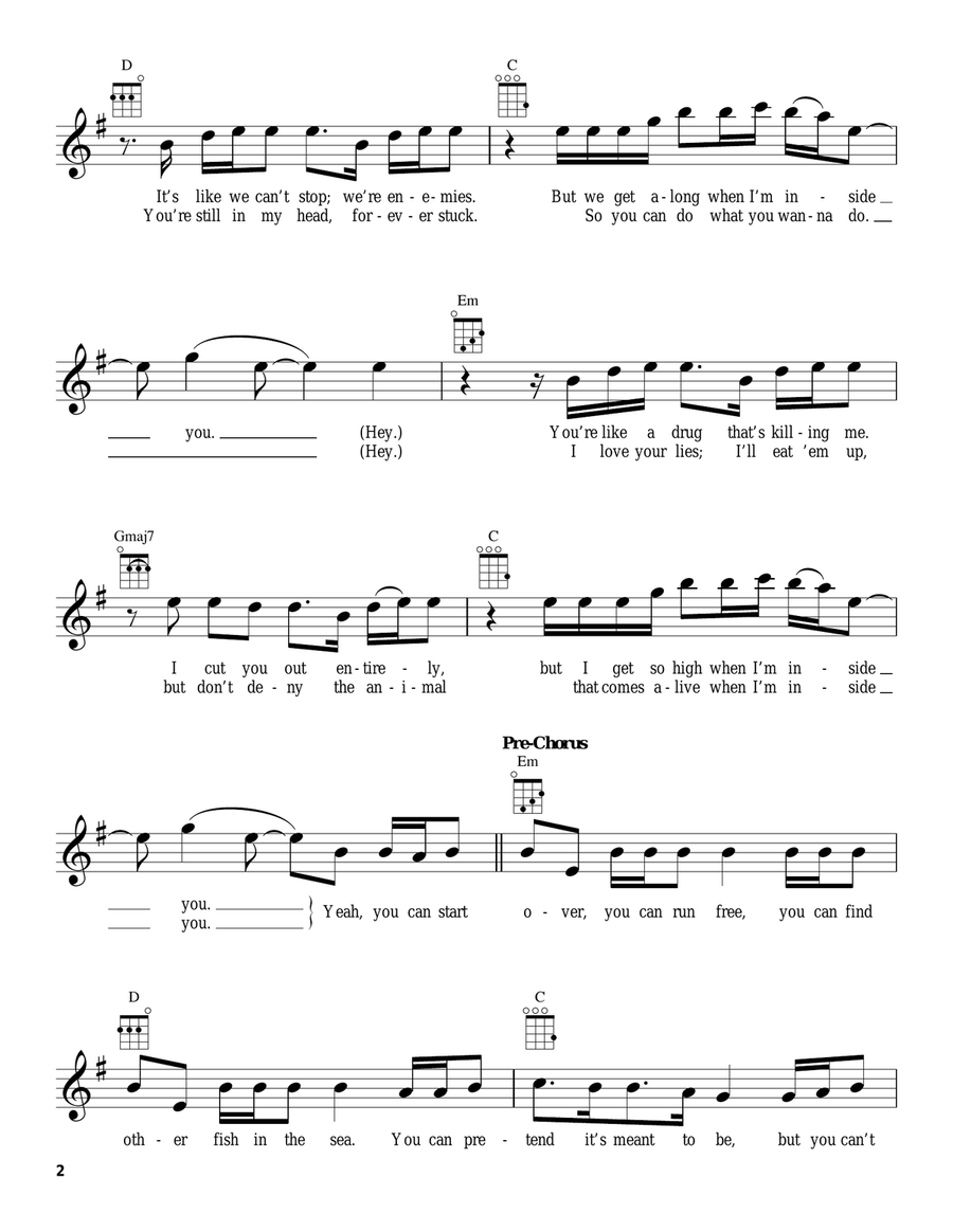 Animals Animals Ukulele scores gallery preview page 2