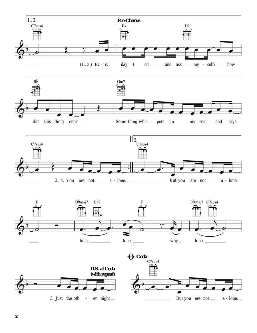 You Are Not Alone You Are Not Alone Ukulele scores gallery preview page 2