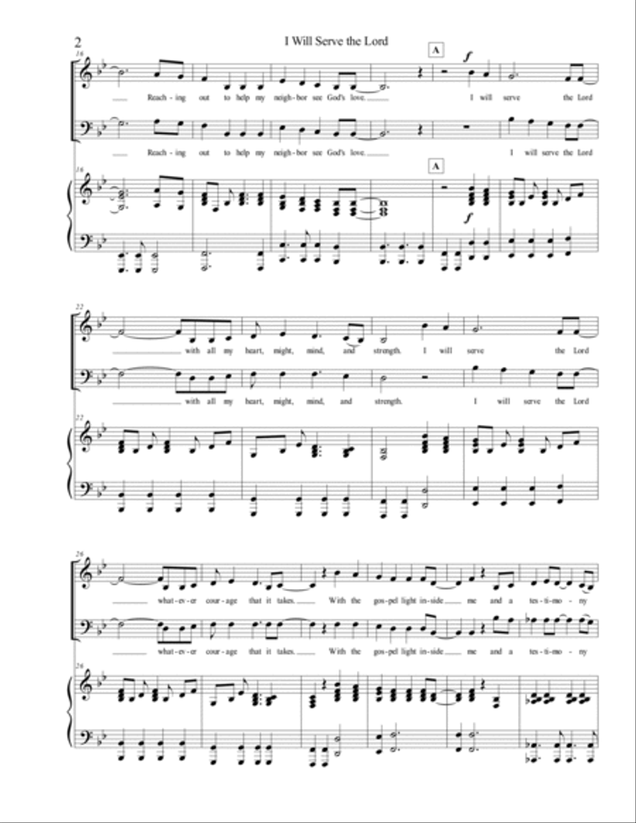 I Will Serve the Lord 2-Part Women/Men 2-Part scores gallery preview page 2