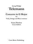Georg Philipp Telemann: Viola Concerto in G Major - Urtext Score
