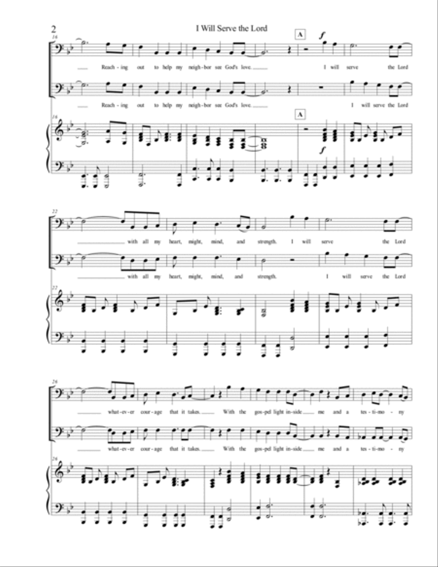 I Will Serve the Lord 2-Part Men 2-Part scores gallery preview page 2