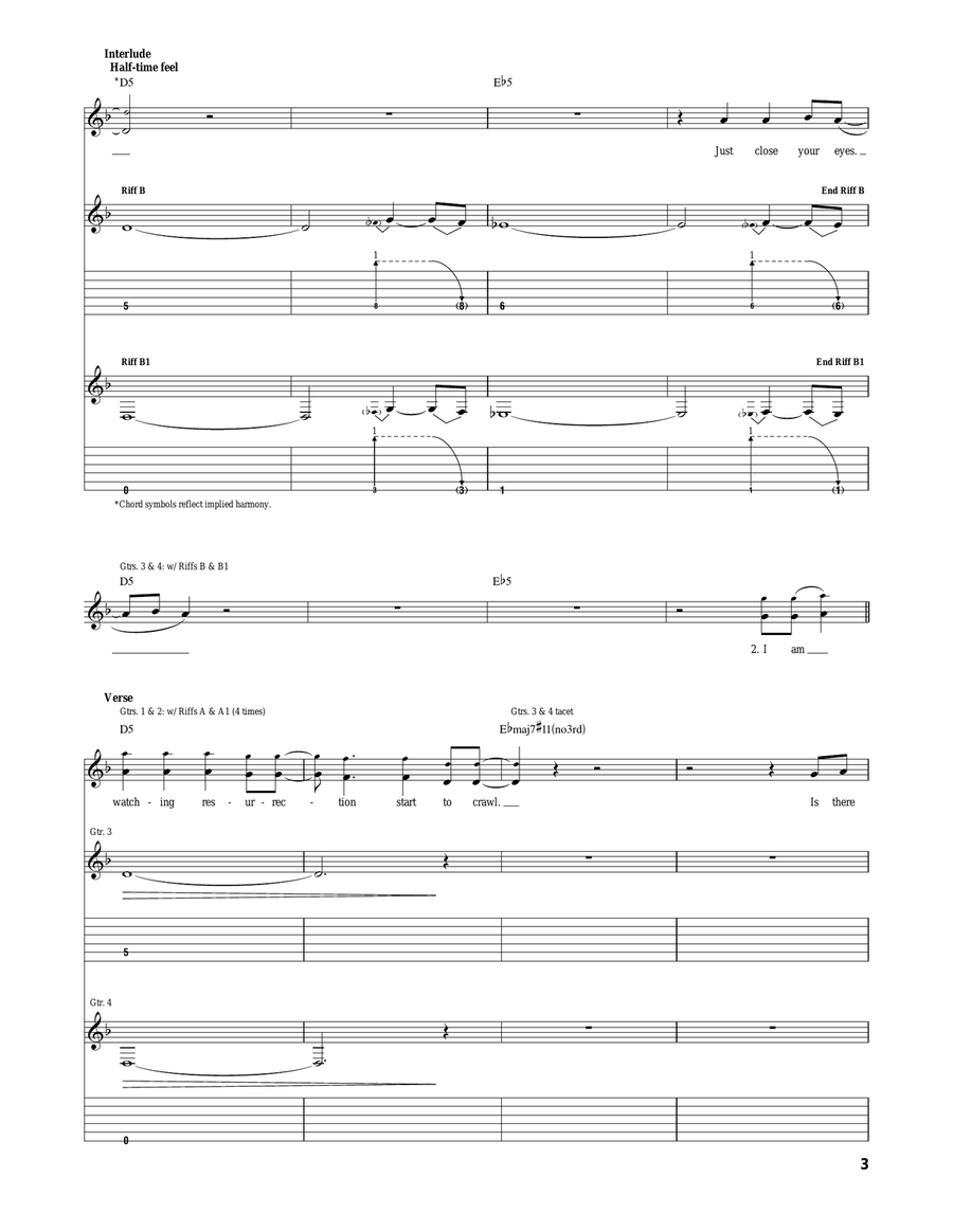If Rain Is What You Want If Rain Is What You Want Electric Guitar scores gallery preview page 3