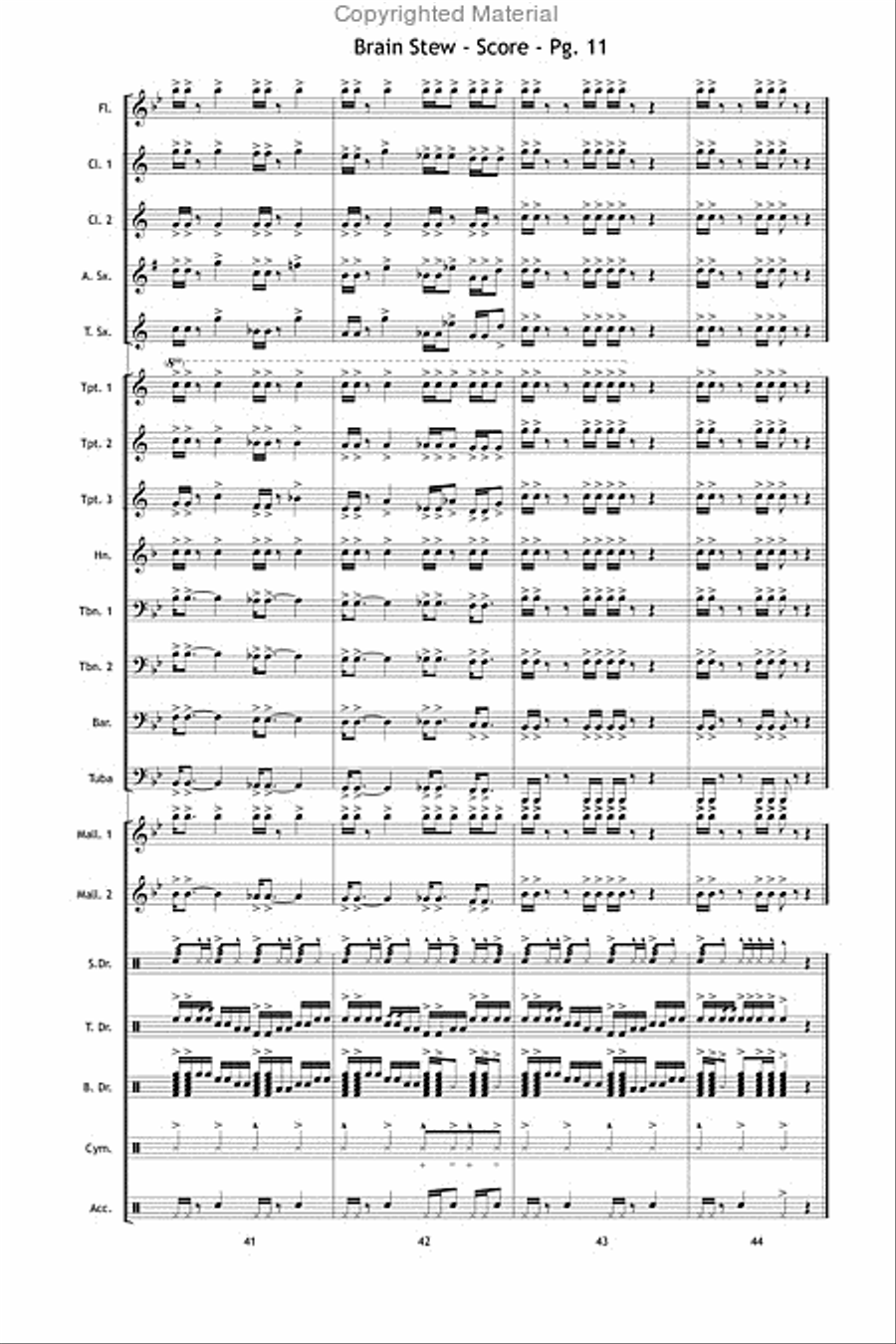 Brain Stew Brain Stew Marching Band scores gallery preview page 12