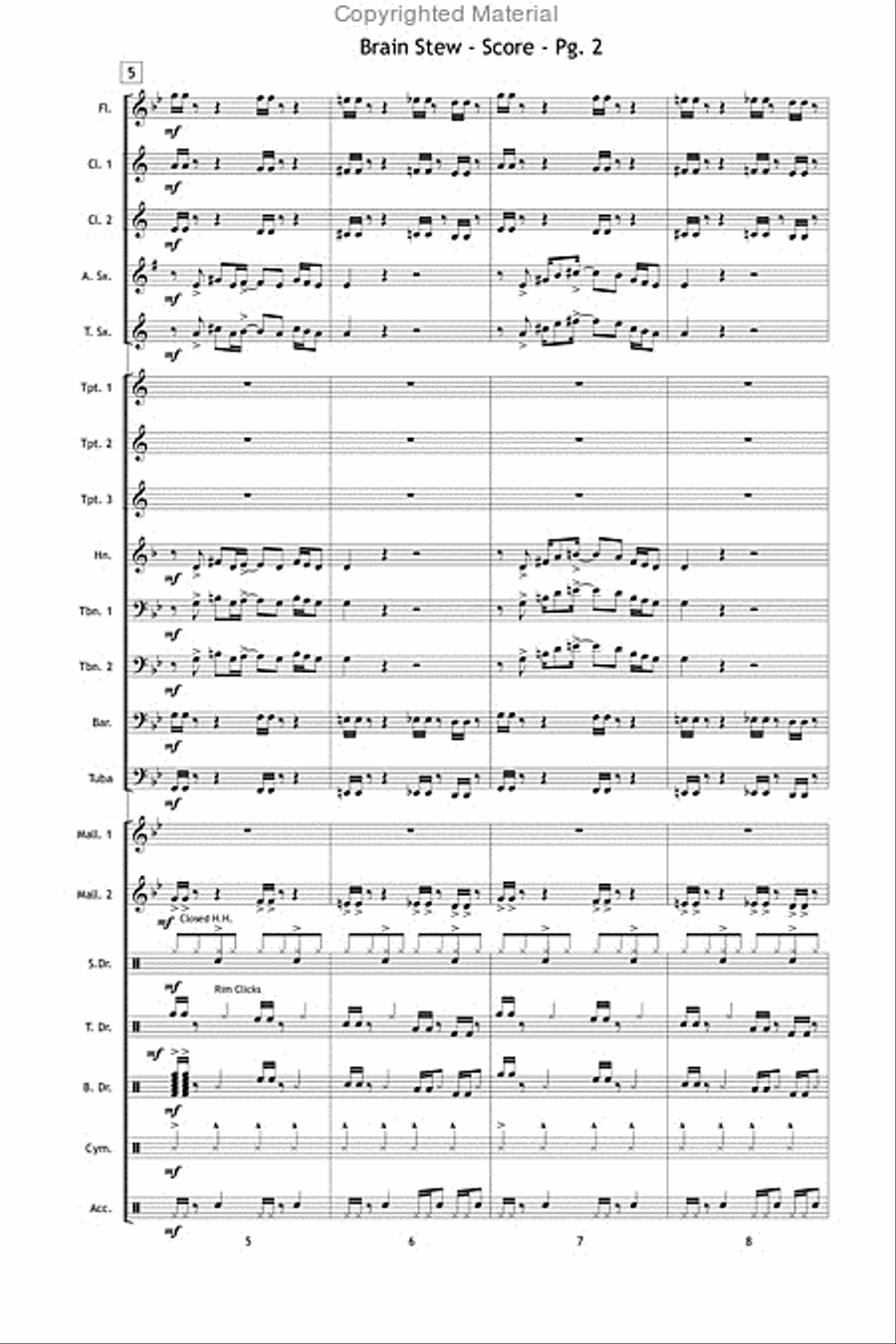 Brain Stew Brain Stew Marching Band scores gallery preview page 3