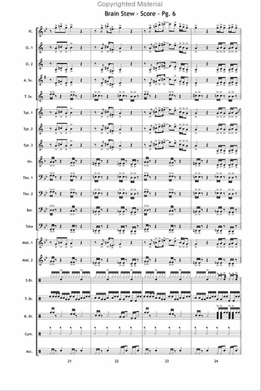Brain Stew Brain Stew Marching Band scores gallery preview page 7