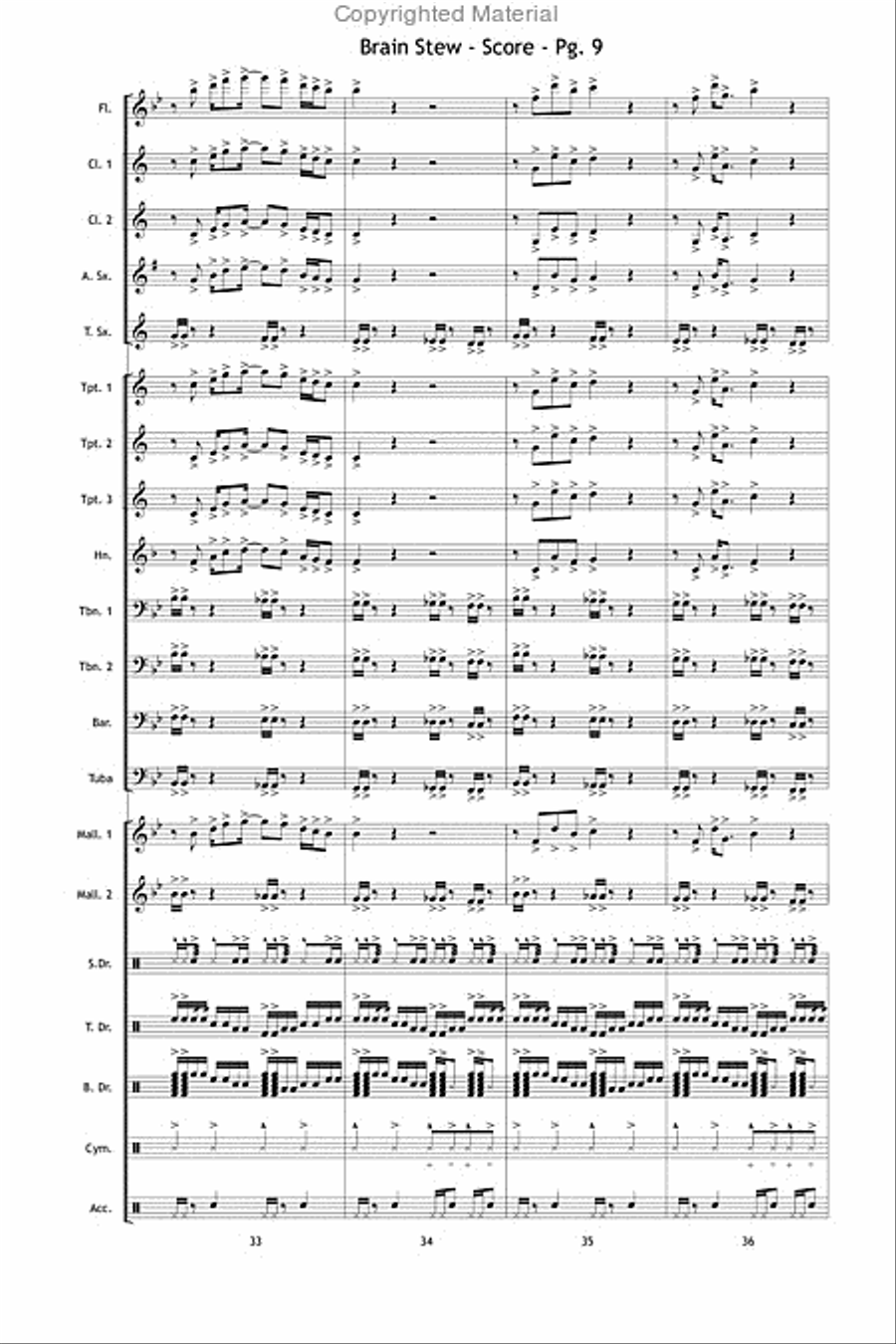 Brain Stew Brain Stew Marching Band scores gallery preview page 10