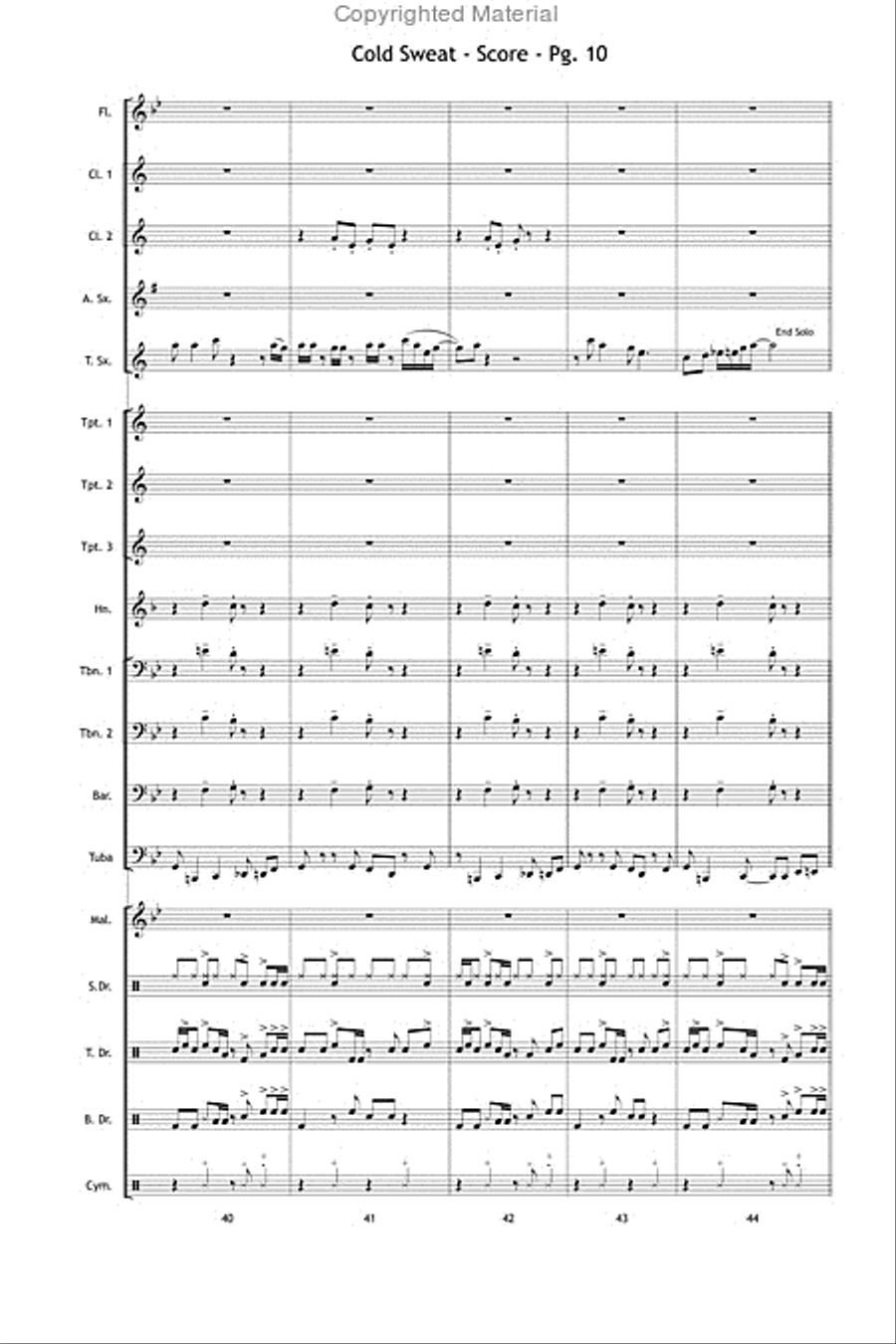 Cold Sweat Cold Sweat Marching Band scores gallery preview page 11
