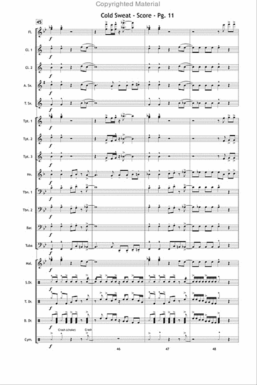Cold Sweat Cold Sweat Marching Band scores gallery preview page 12
