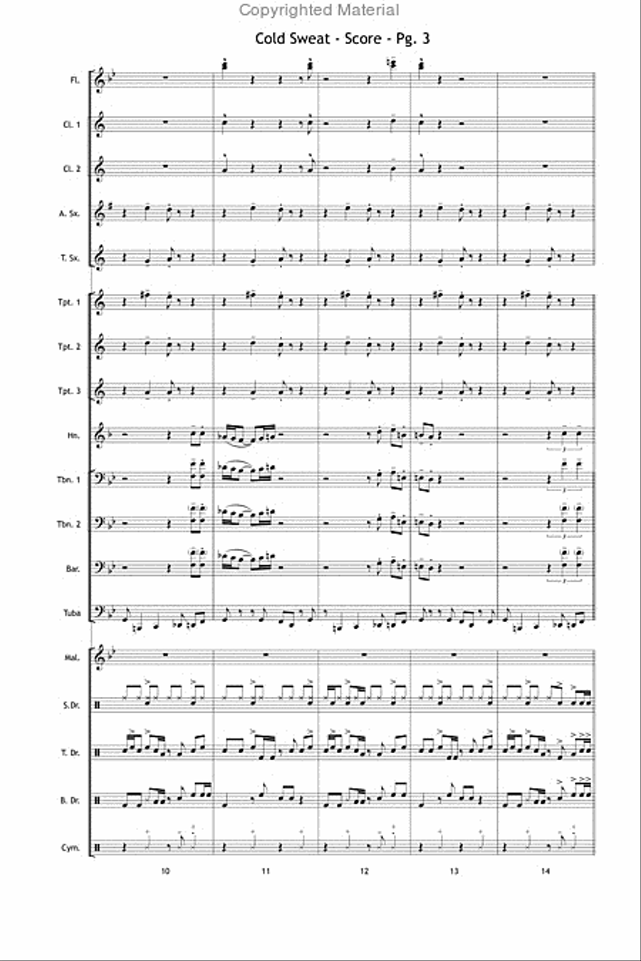 Cold Sweat Cold Sweat Marching Band scores gallery preview page 4