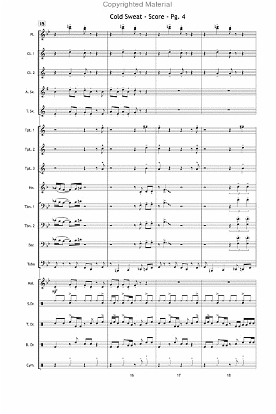 Cold Sweat Cold Sweat Marching Band scores gallery preview page 5