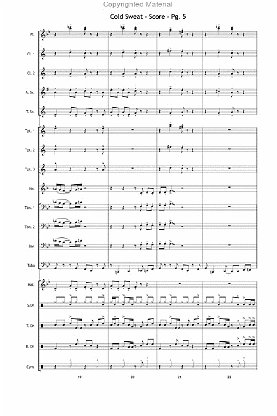 Cold Sweat Cold Sweat Marching Band scores gallery preview page 6