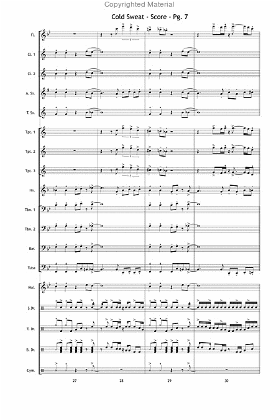 Cold Sweat Cold Sweat Marching Band scores gallery preview page 8
