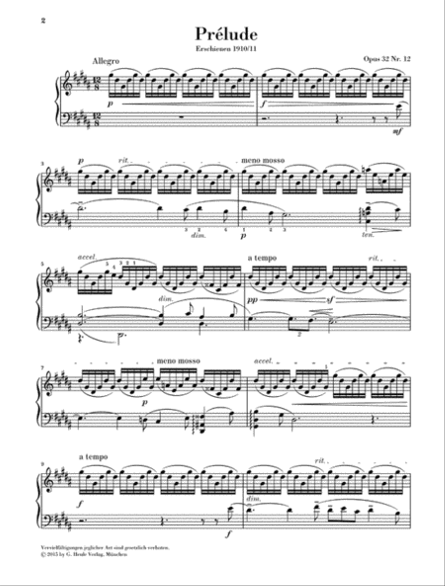 Prelude in G-sharp minor, Op. 32 No. 12 Piano Solo scores gallery preview page 2