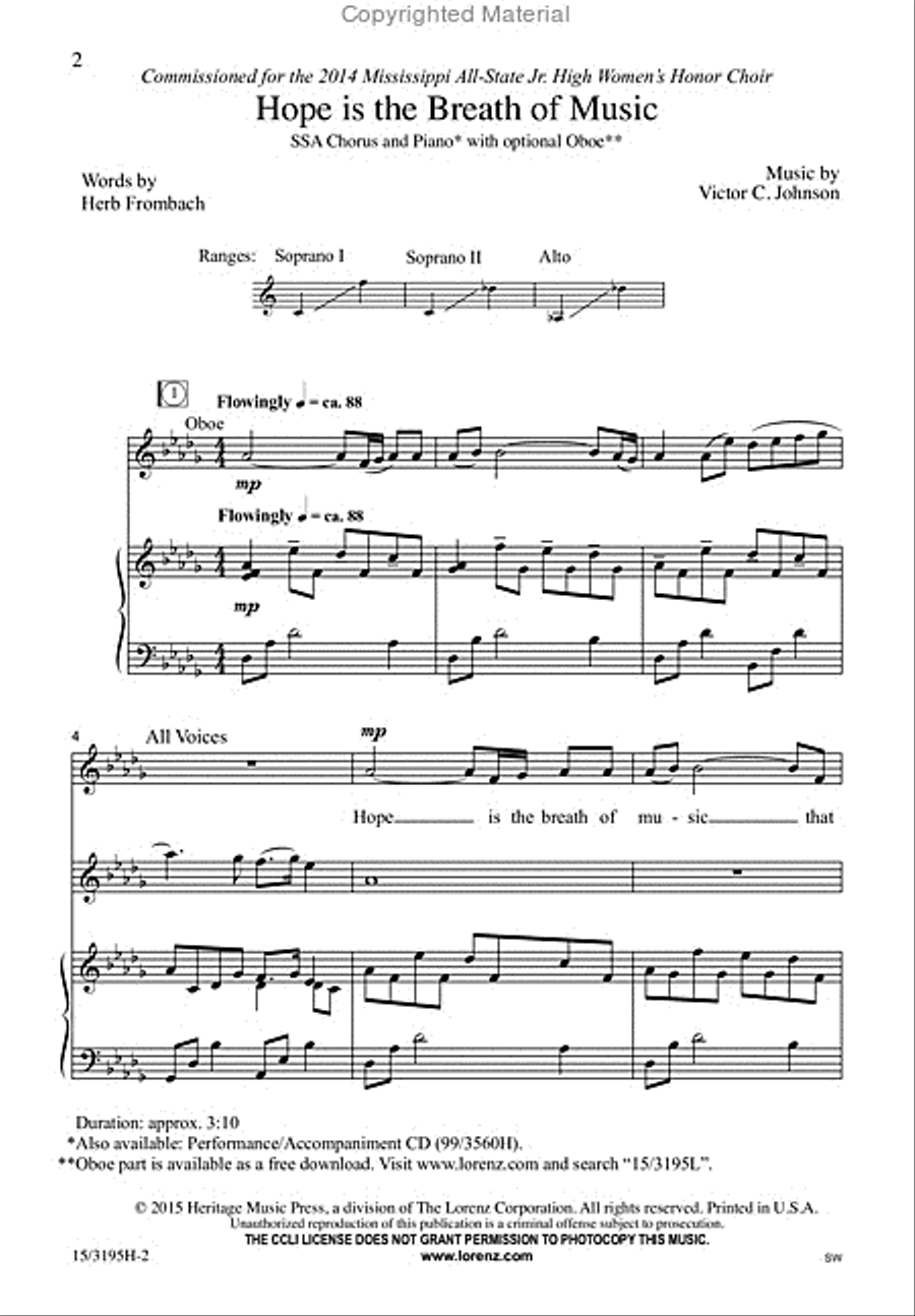 Hope is the Breath of Music SSA scores gallery preview page 2