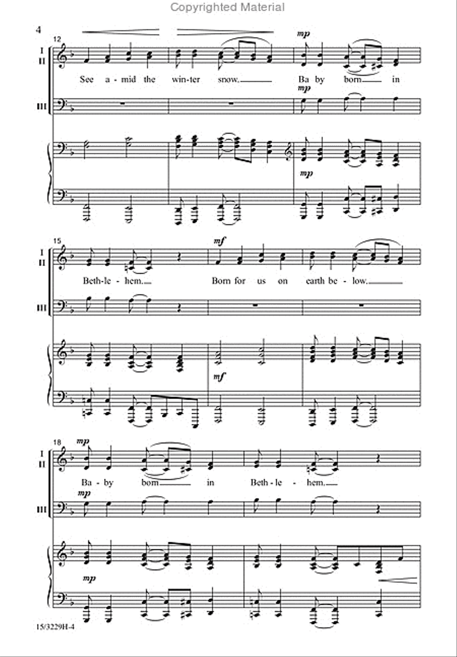 Baby Born in Bethlehem Baby Born in Bethlehem 3-Part scores gallery preview page 4