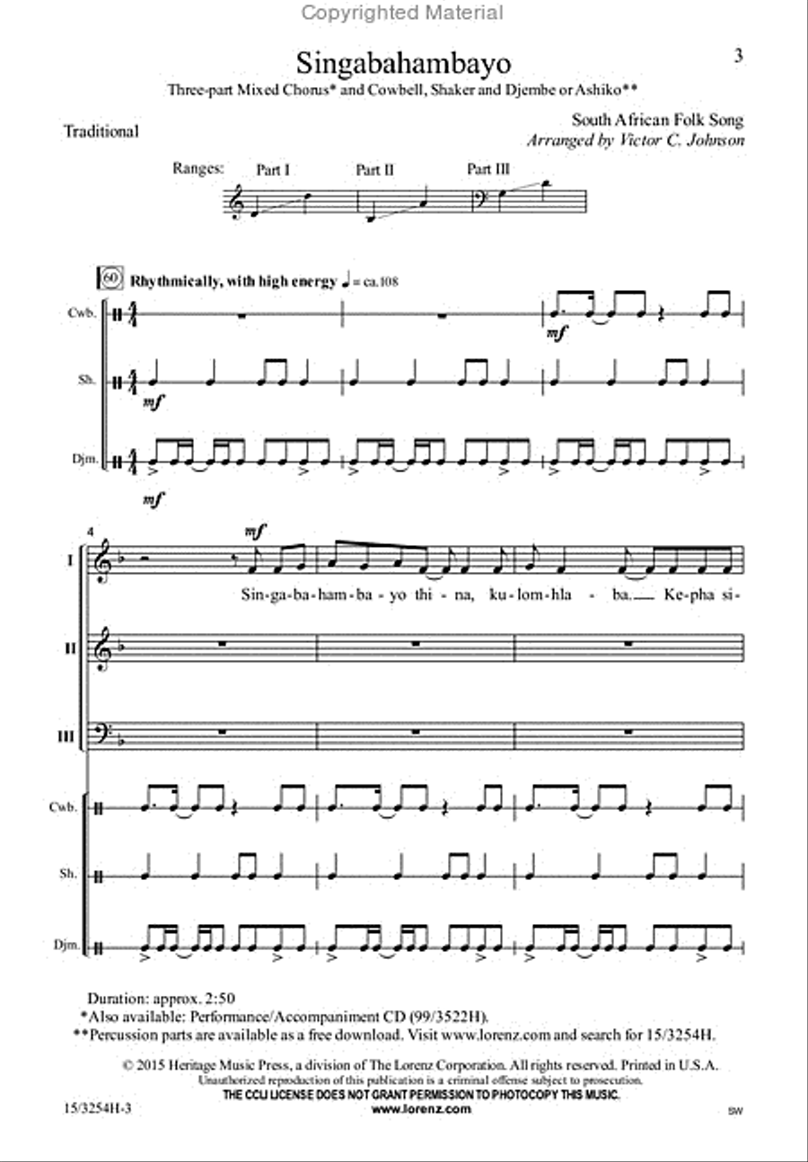 Singabahambayo Singabahambayo 3-Part scores gallery preview page 2