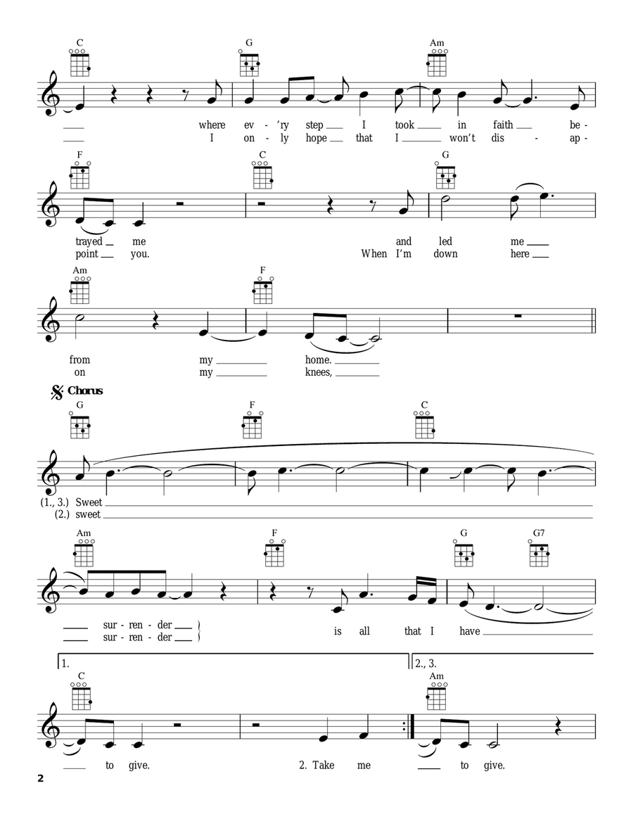Sweet Surrender Sweet Surrender Ukulele scores gallery preview page 2