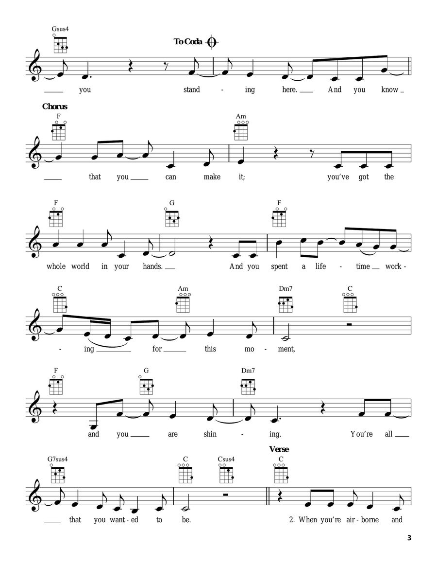 One Dream One Dream Ukulele scores gallery preview page 3