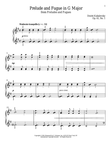Prelude And Fugue In G Major